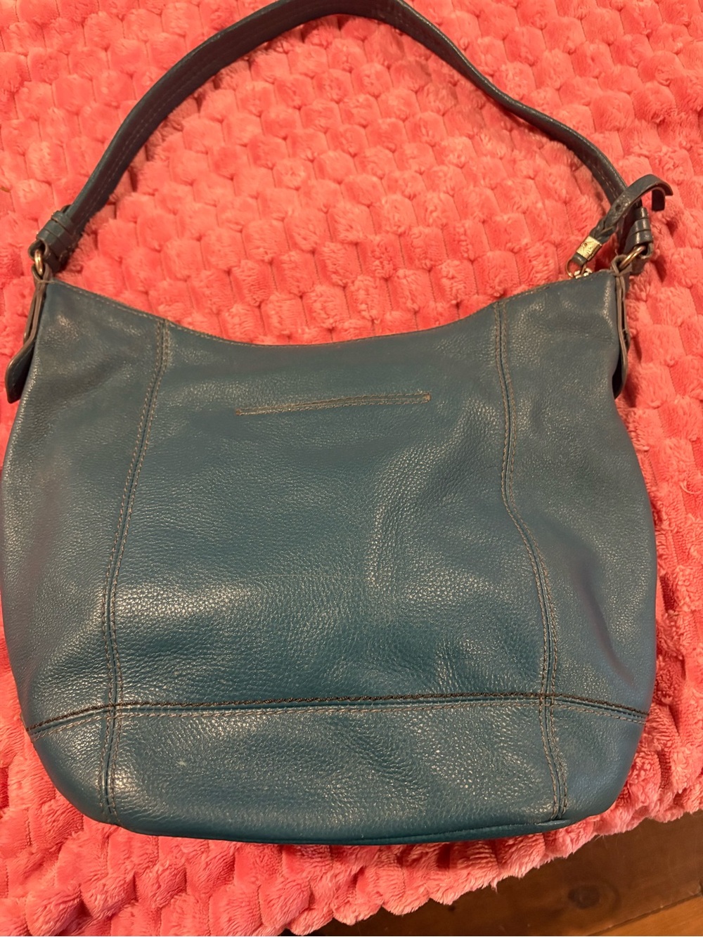 The Sak Teal Leather Hobo Shoulder Bag